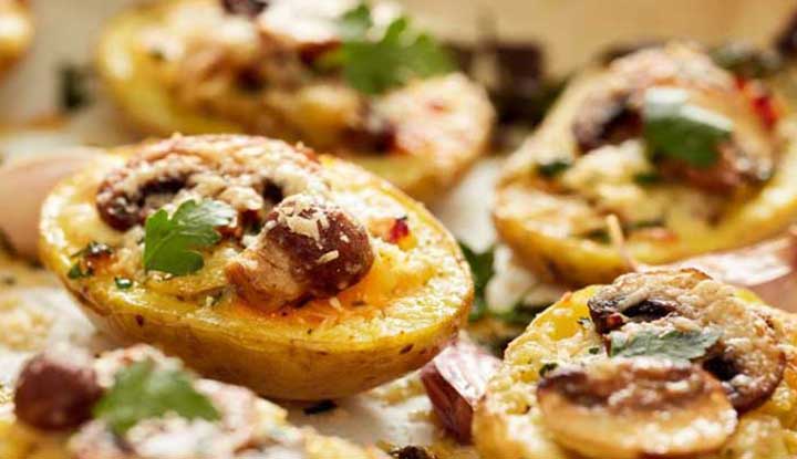 Pommes de terre gratinées fromage et champignons